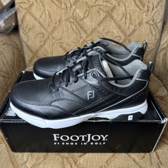 New FootJoy Golf Specialty Sneakers All Over Black Men's Size 8.5‎ Extra Wide